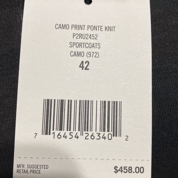 Jack Spade Camo Print Ponte Knit Sports Coat - Picture 12 of 12